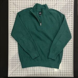 GAP Men's Teal Zip-Up Quarter Zip Sweater